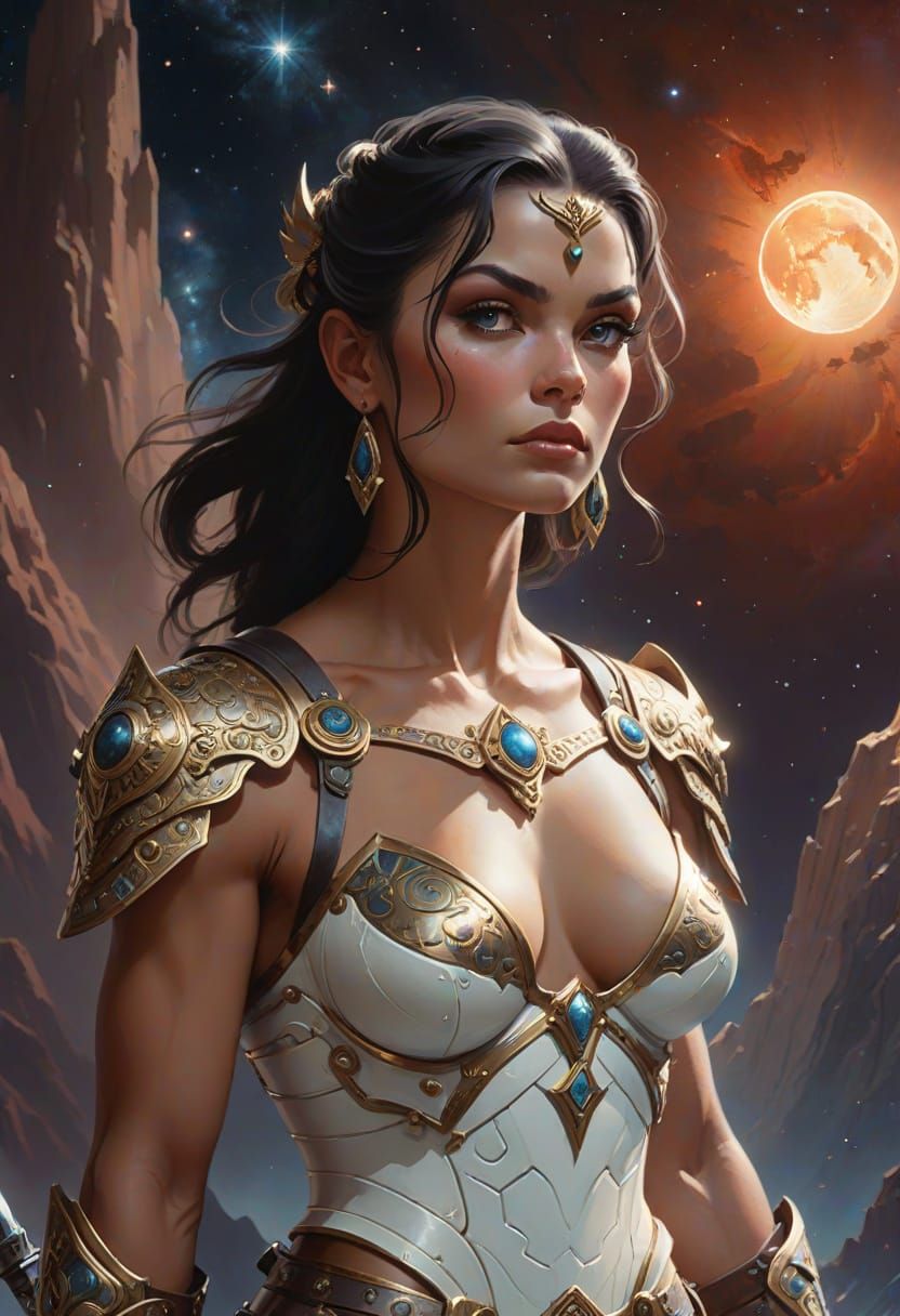 Celestial Warrior on Crystal Mountain Peak