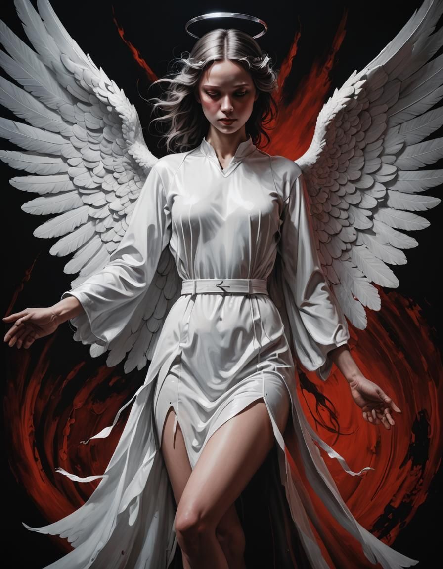 Angel in Surreal Hyperrealistic Dark Art Style