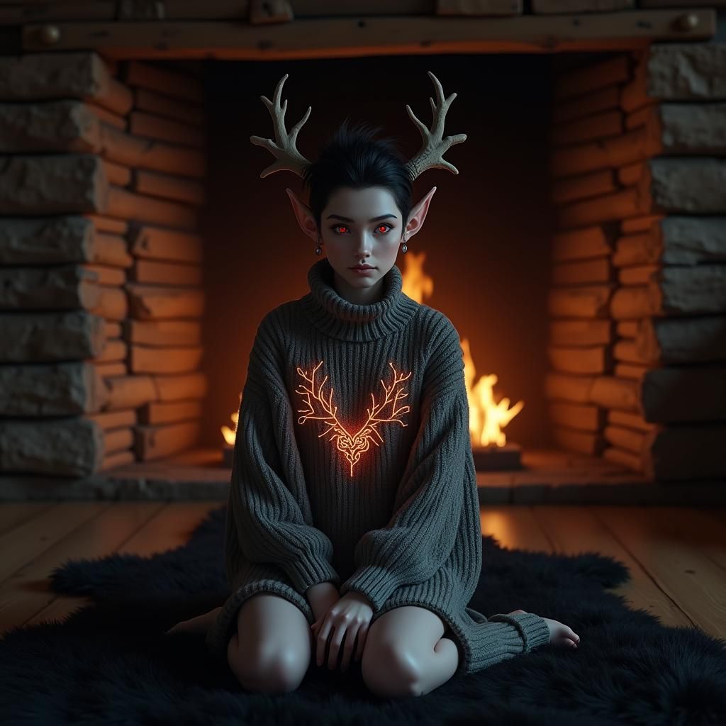 Enchanting Elf in Cozy Cabin, Unreal Engine 5