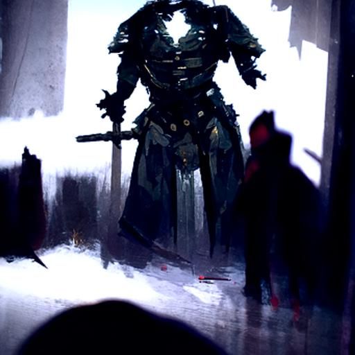 Sinister Knight in Dark Armor