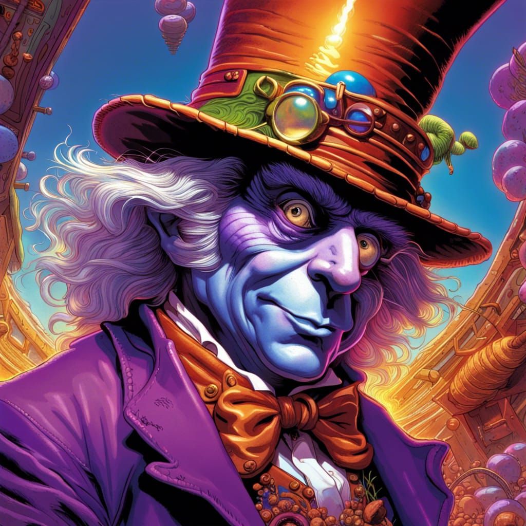 Dieselcore Willy Wonka in Detailed Digital Art