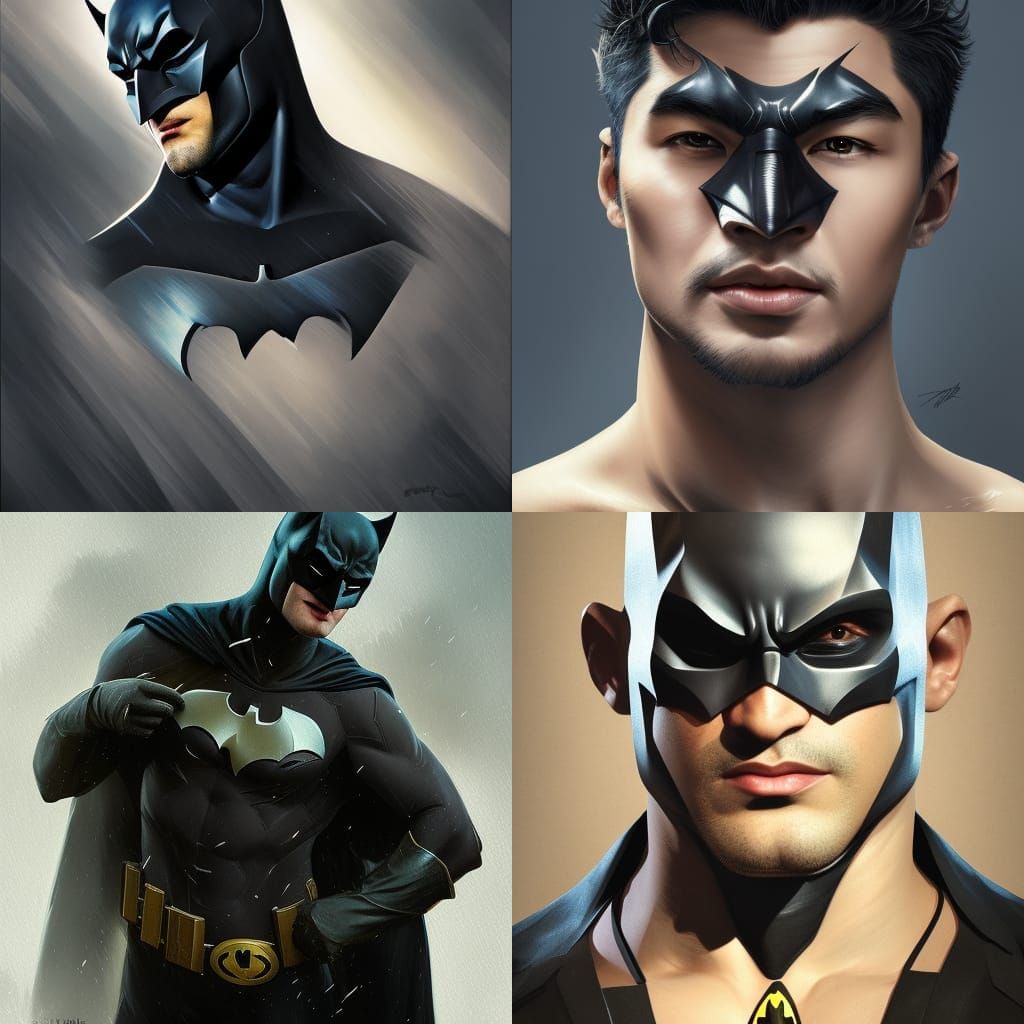 Henry Golding as Batman: Hyperdetailed Portrait