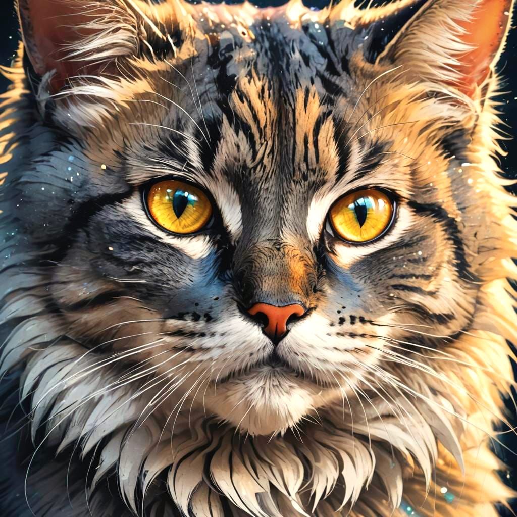 Cel-Shaded Anime Cat in Studio Trigger Style