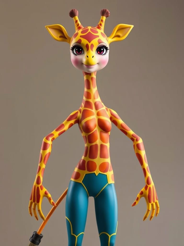 Superhero Girl with Elastic Limbs and Neck, Like Rubber Band...