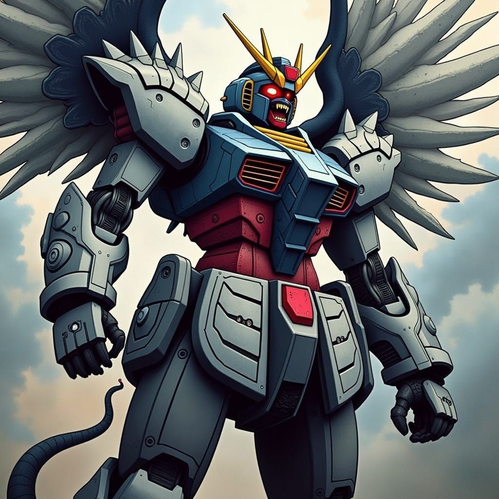 Wing Gundam: Junji Ito Style Insane Expression