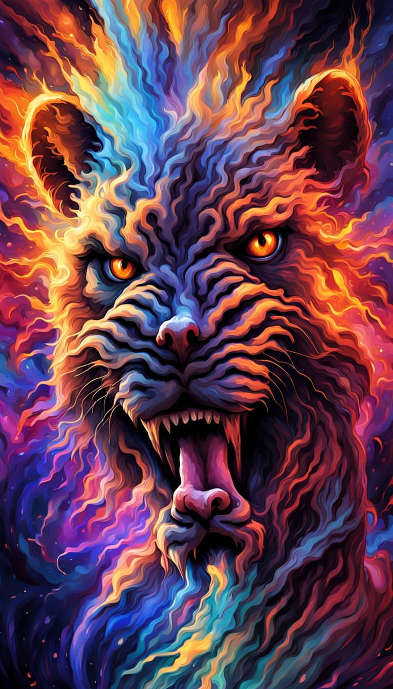 Cosmic Fractal Nebulae in Abstract Expressionist Style