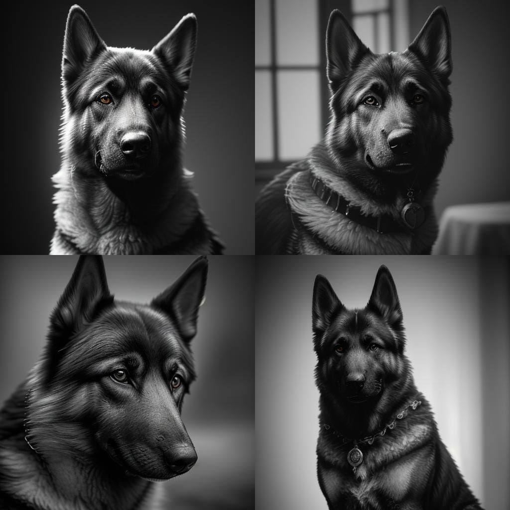 Hyperrealistic Female German Shepherd in High Definition
