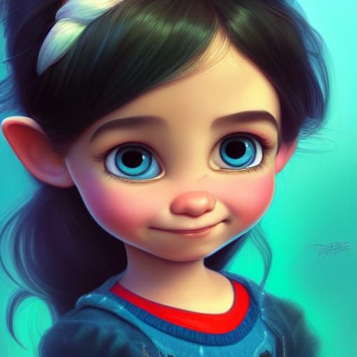 Toddler Vanellope von Schweetz Portrait in Digital Art