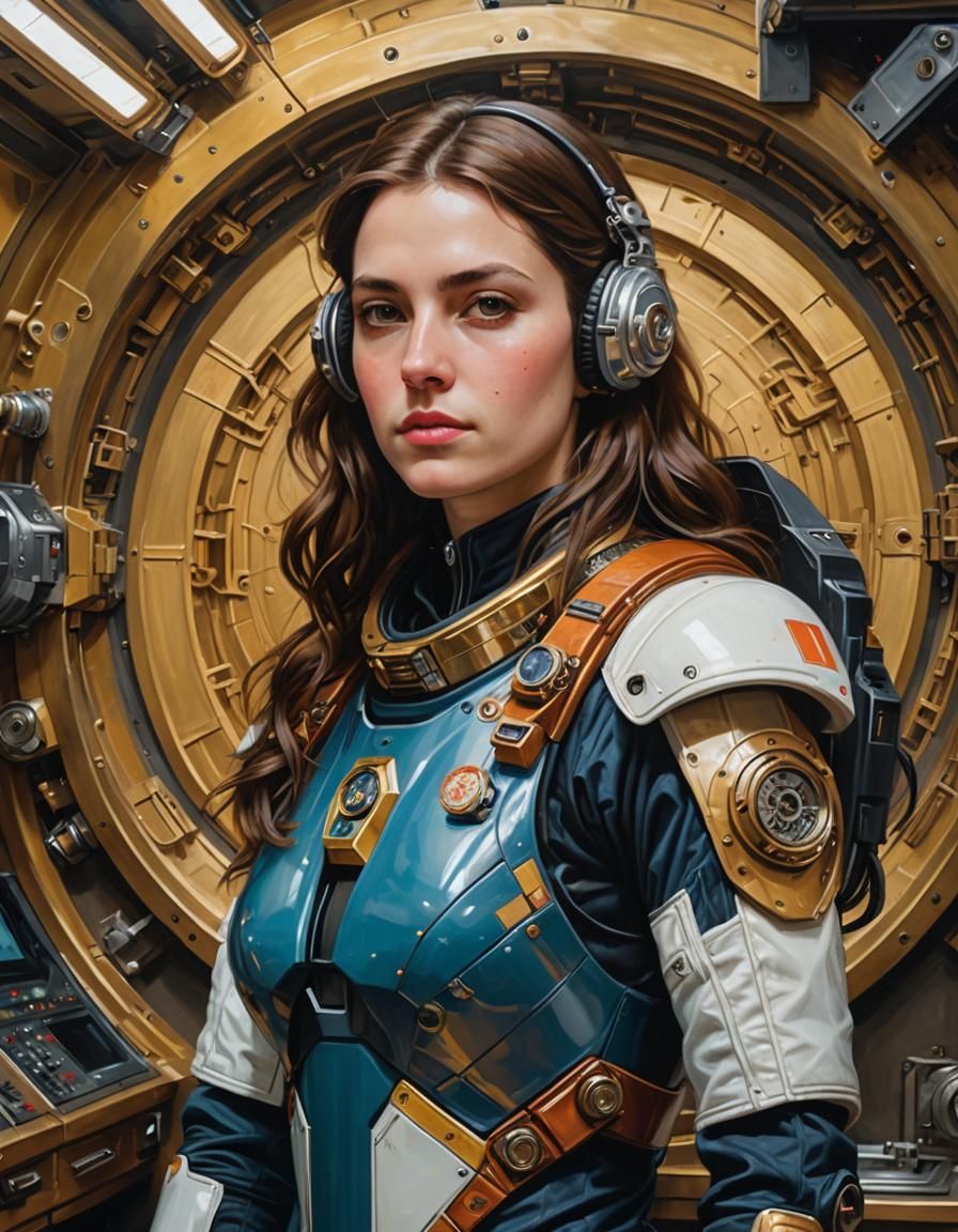 Androgynous Engineer Portrait in Academicist Style