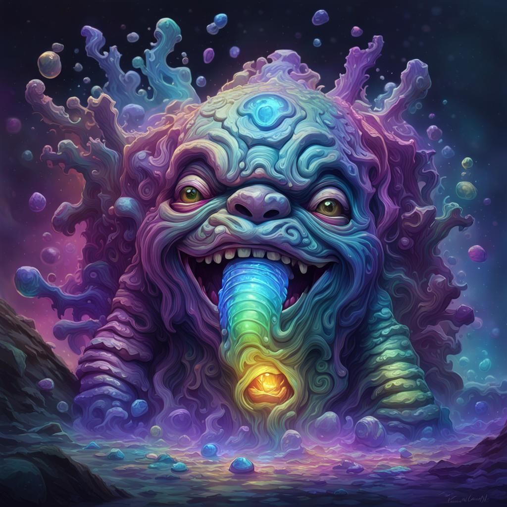 Iridescent Bismuth Crystal Formation: Detailed Splash Art
