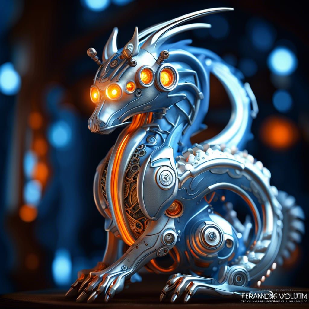 Steampunk Dragonair Warframe with Volumetric Lighting
