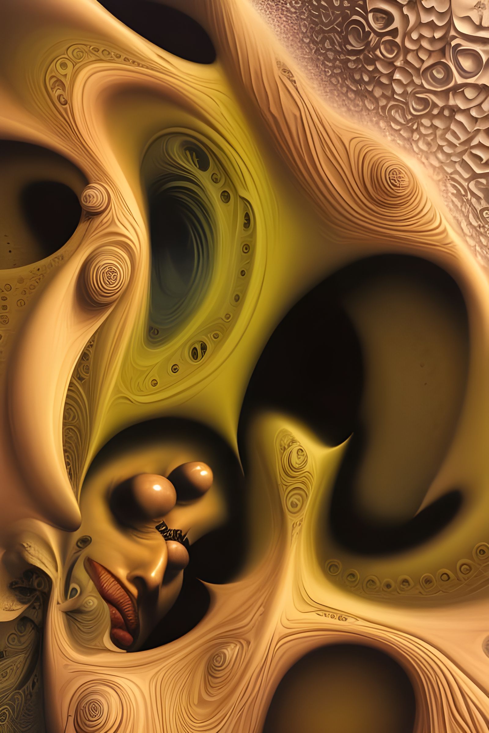 Abstract Geometric Painting with Fractal Mandelbulb Design