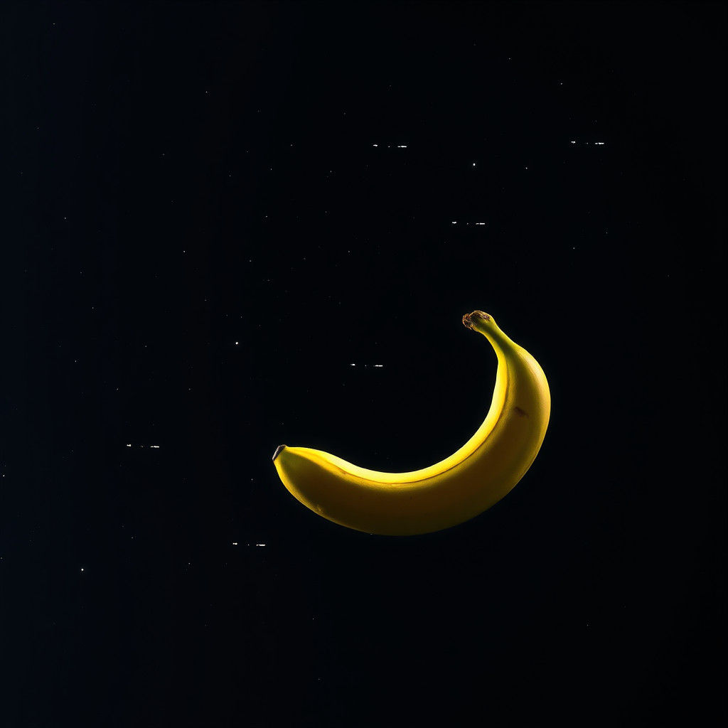 Banana Floating in Space: Surreal Cosmic Art