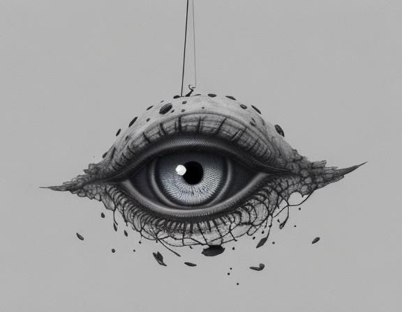 Surreal Monochrome Sky Filled with Eyes