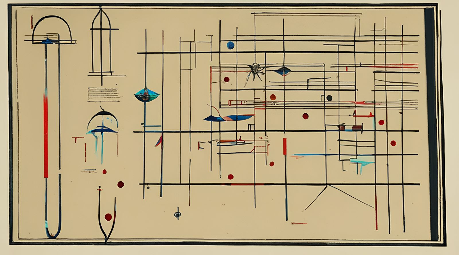 Intricate Jigsaw Music Graphic Score in Stained Glass