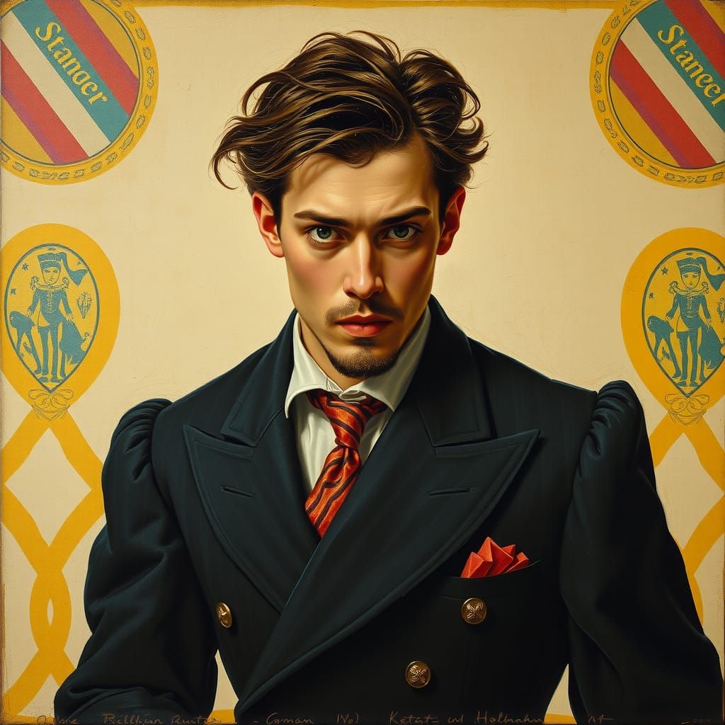 Expressive Portrait in Pre-Raphaelite Style