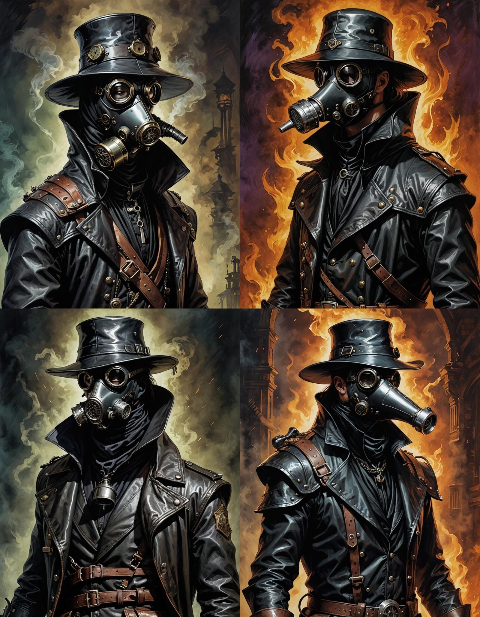 Steampunk Plague Doctor Portrait in Vibrant Style