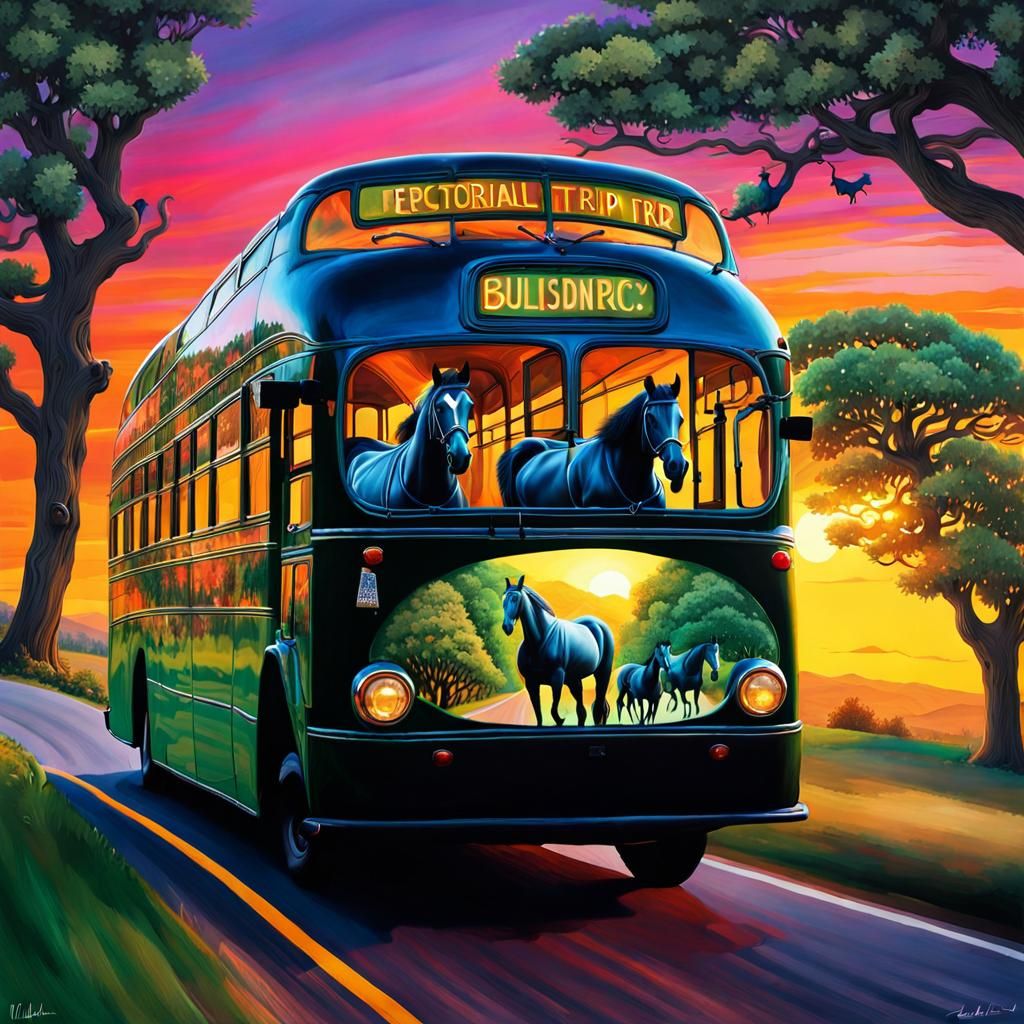 Victorian Road Trip with Horses at Sunset