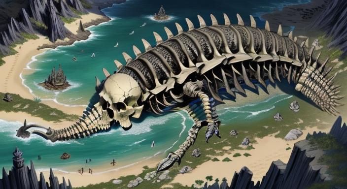 Hyperdetailed Monster Skeleton Map for RPG