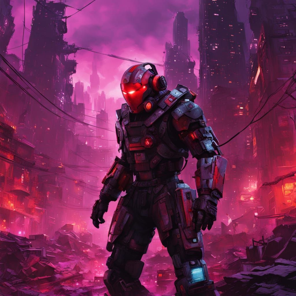 Supervillains in Ruined Cityscape: Vibrant Comic Book Art