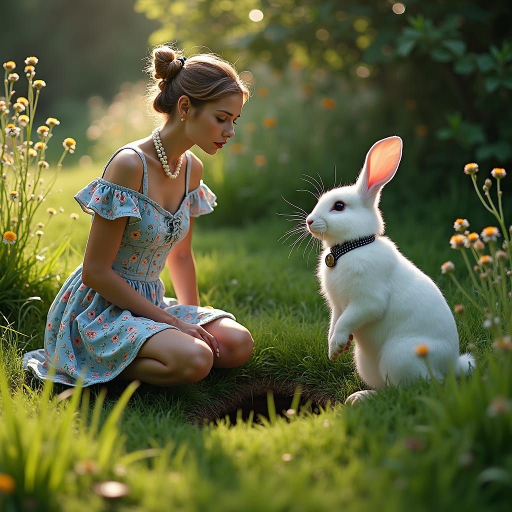 Alice in Wonderland Macro Photograph in Hopper Style