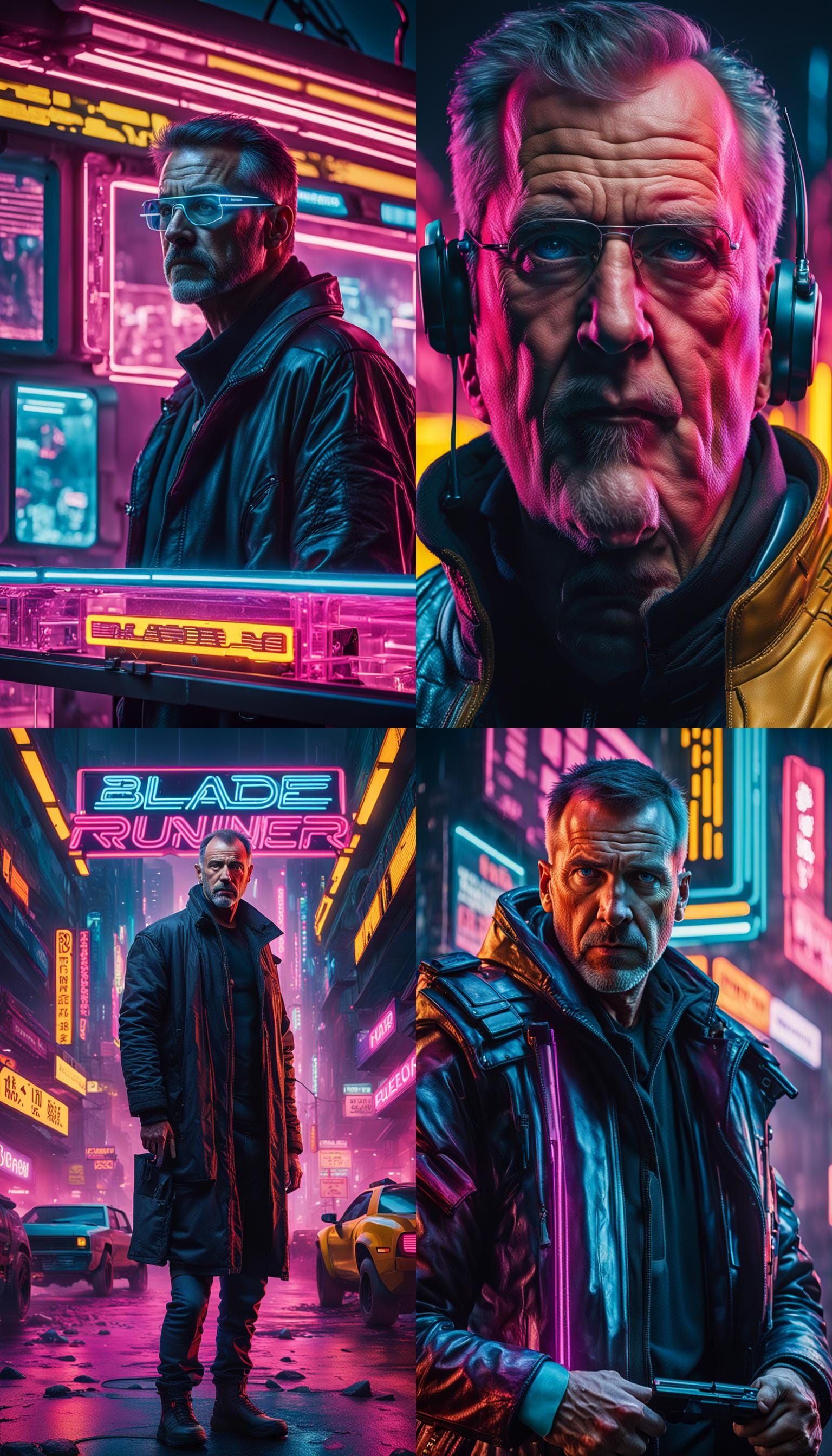 Cyberpunk 2099 Close-Up Portrait in Neon Style