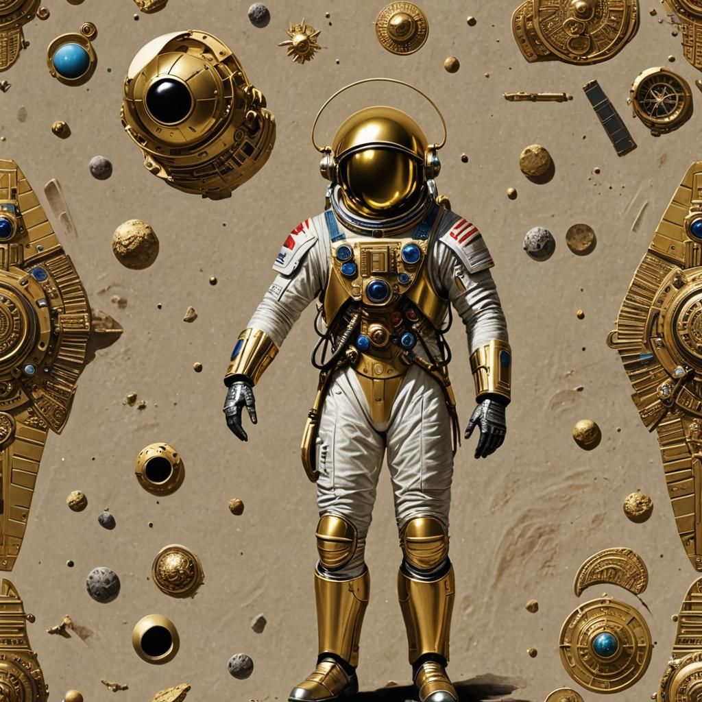 Ra as Interstellar Cosmonaut in Detailed Matte Painting