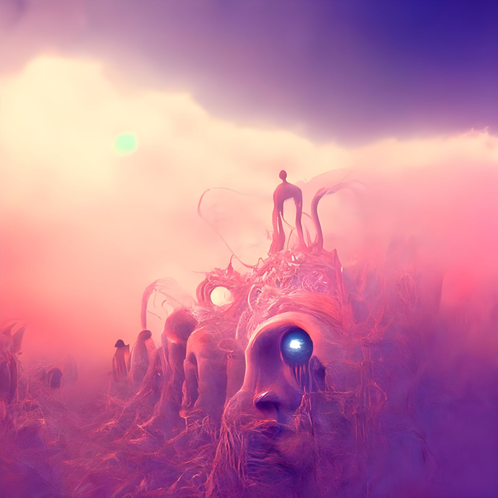 Lovecraftian Biomechanic Landscape with Interdimensional Ent...