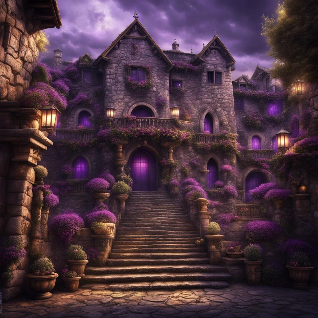 Lavish Medieval Inn in Dark Fantasy Style