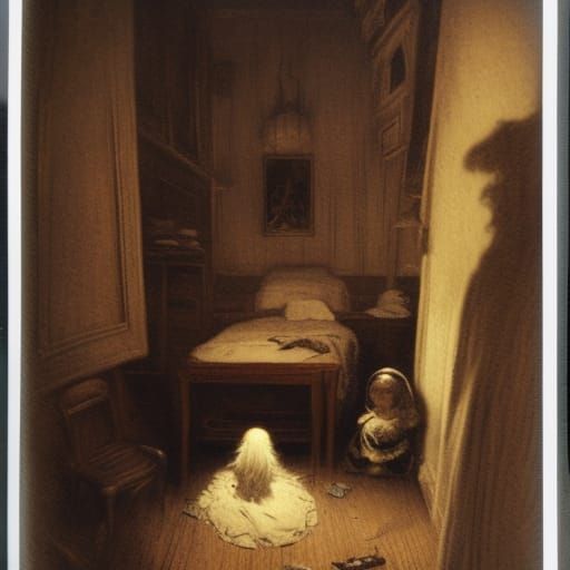 Eerie Polaroid of a Closet Bedroom