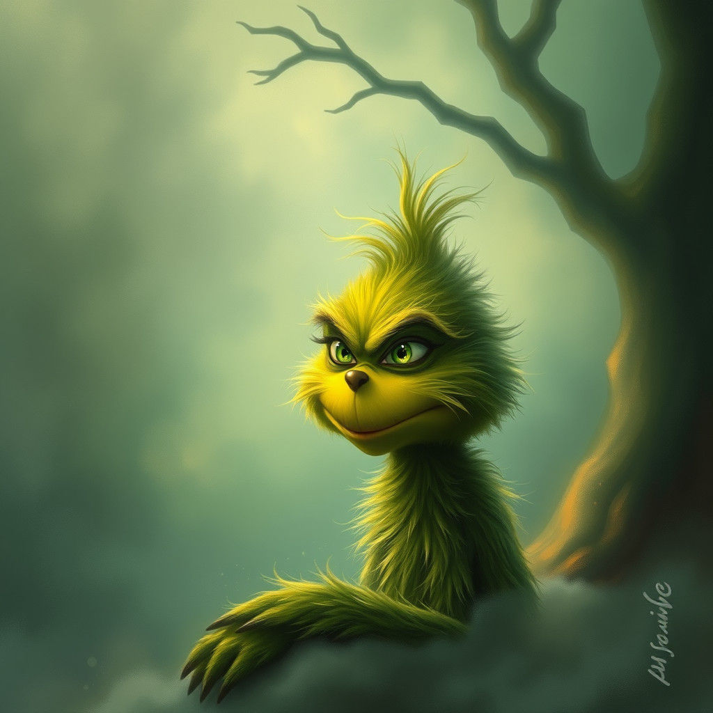 Whimsical Grinch in Enchanted Forest