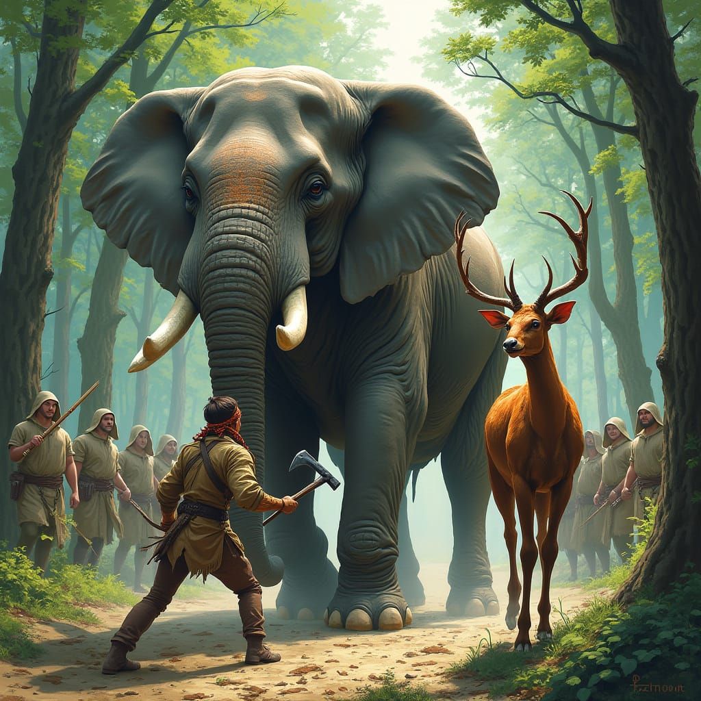 Elephant and Deer Stand Ground Against Deforestation
