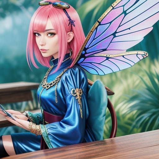 Dragonfly Purse Concept Art in Anime Style