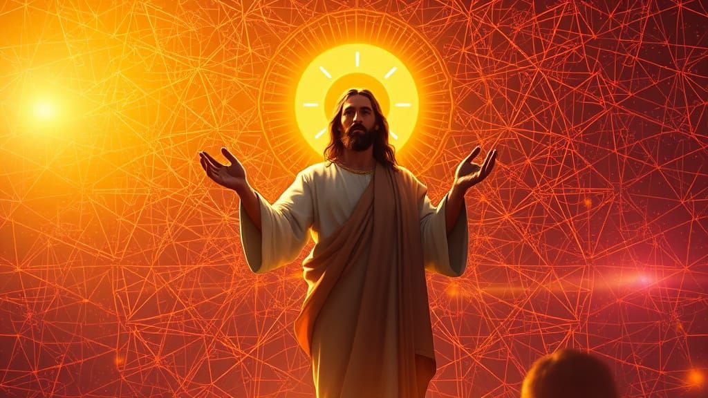 Jesus in a Radiant, Mystical Aura of Fantasy and Wonder