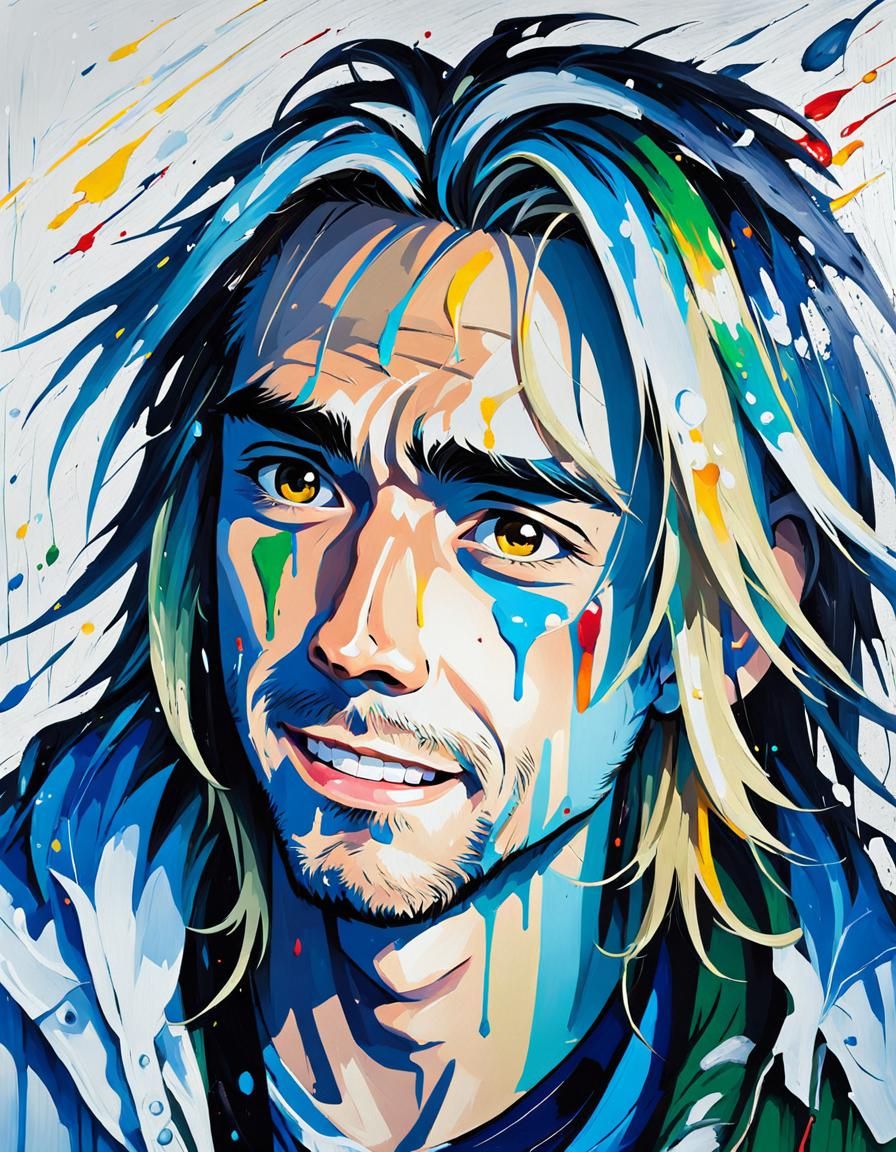 Anime Man Portrait in Impasto Oil Painting Style