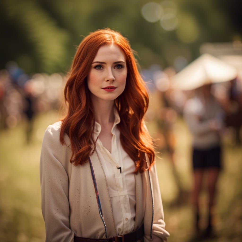 Karen Gillan by the TARDIS on July 4th