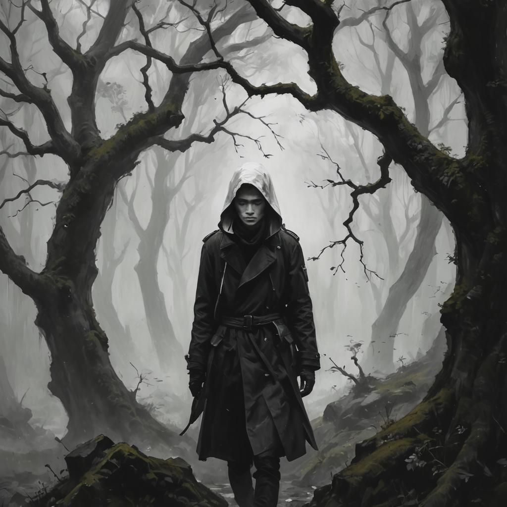 Striking Black and White Abstract Composition