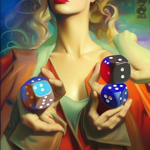 Dice Roll Art in Neo-Impressionistic Style