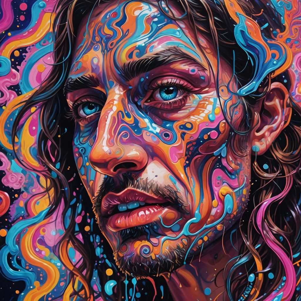 Psychedelic Party Scene in Fauvist Expressionism