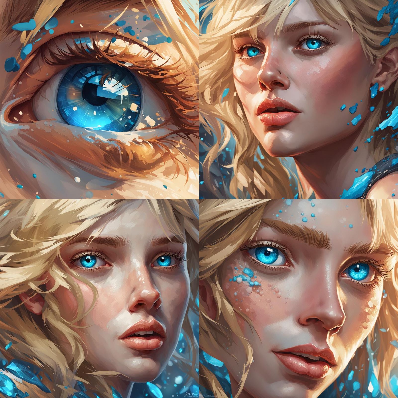 Hyperdetailed Portrait of a Blonde Woman