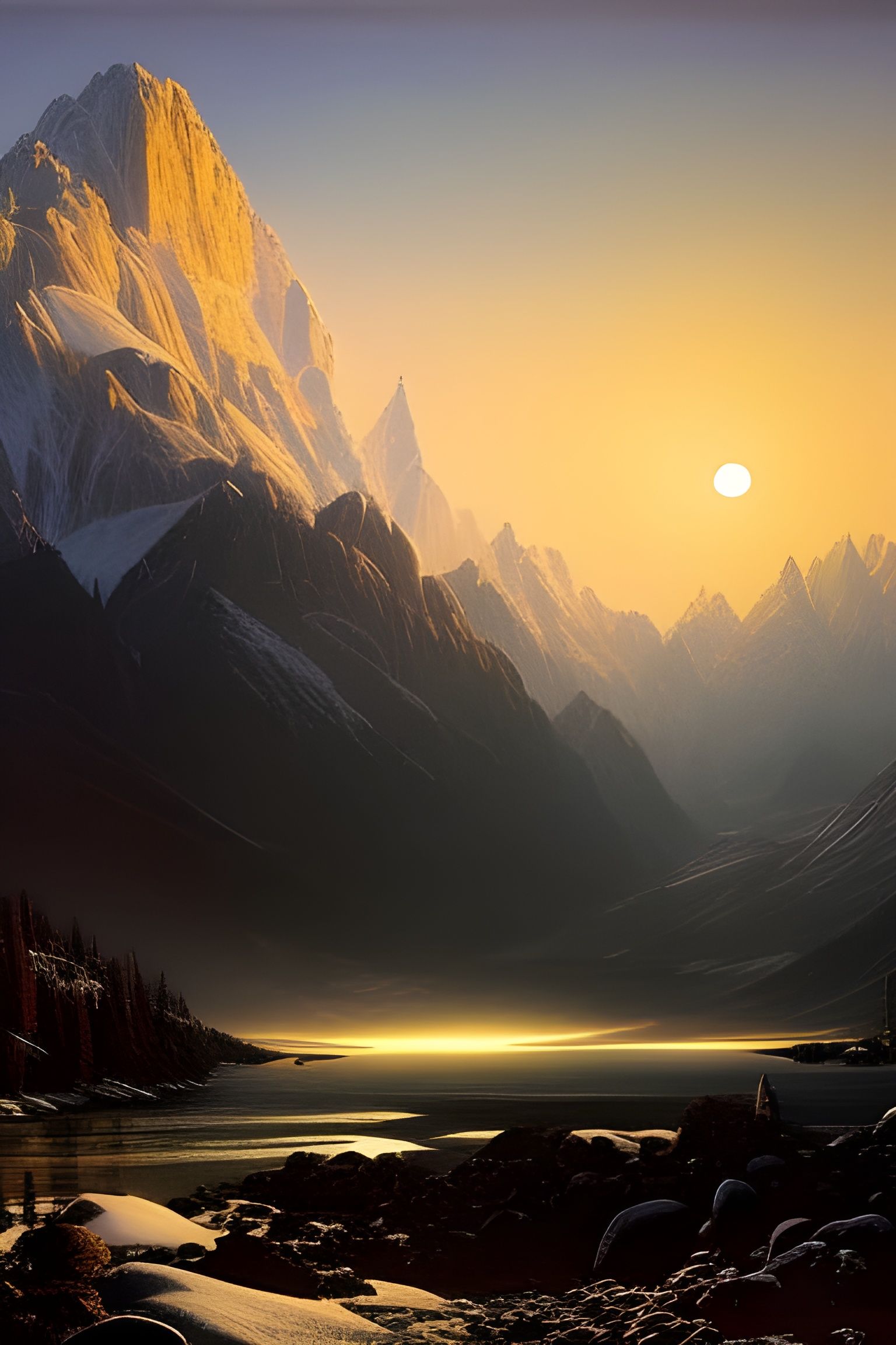 Dawn in the mountains