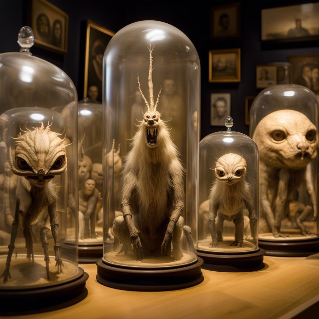 Museum exhibit of peculiar oddities