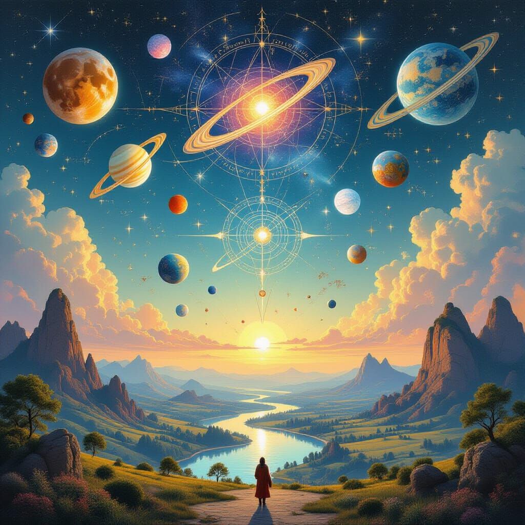 Mystical Realm of Equations in Surreal Style