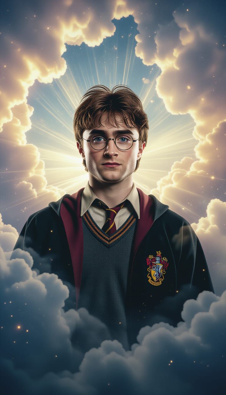 Harry Potter in Cosmic Light, Cinematic 3D Render