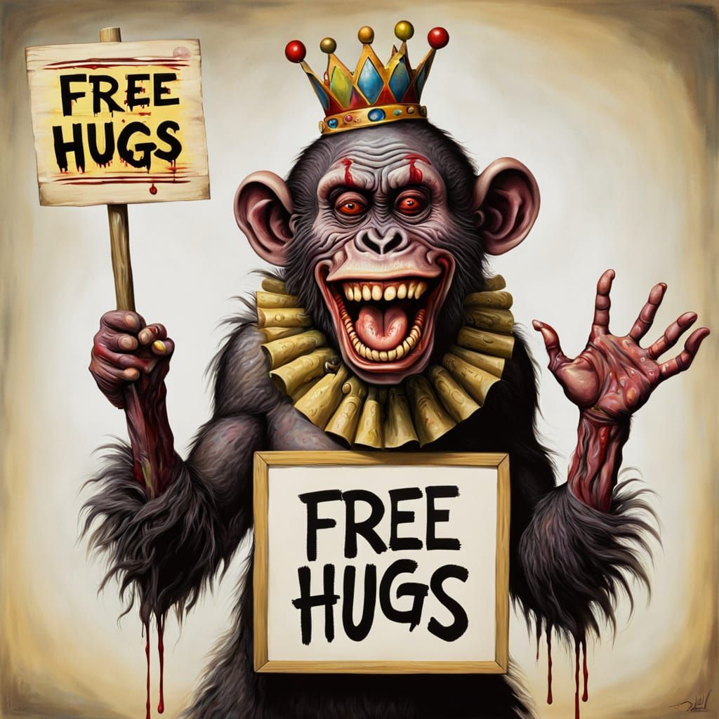 Surrealist African Tribal Princess Smiles Maniacally