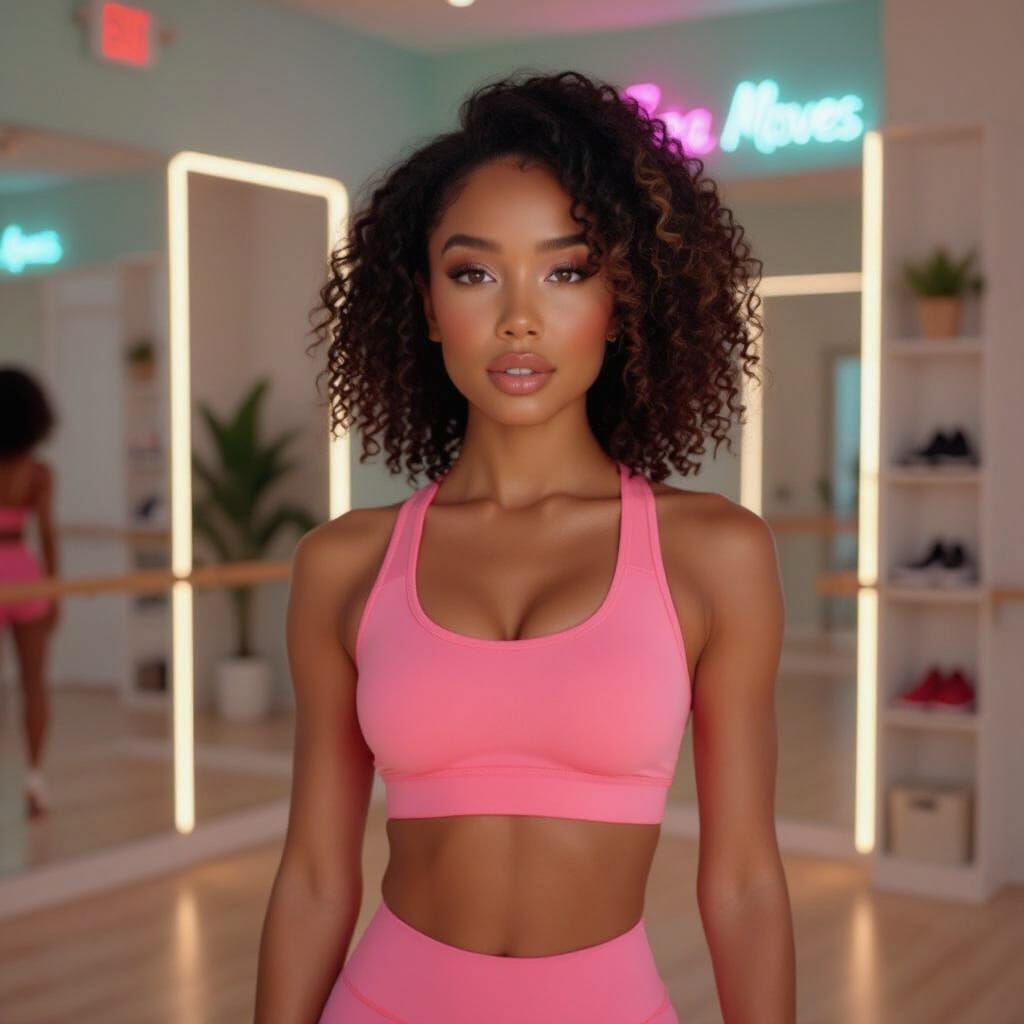 Photorealistic Dancer in Modern Studio