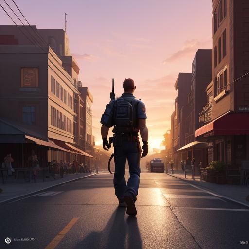 A City Walker Embracing Sunset in a Vibrant, Cinematic Metro...