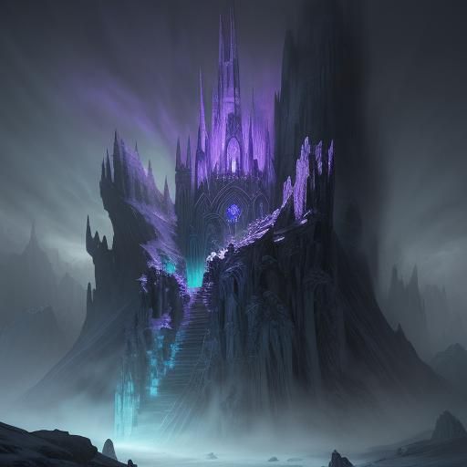 Mystical Robed Figure in Ice Cave Concept Art