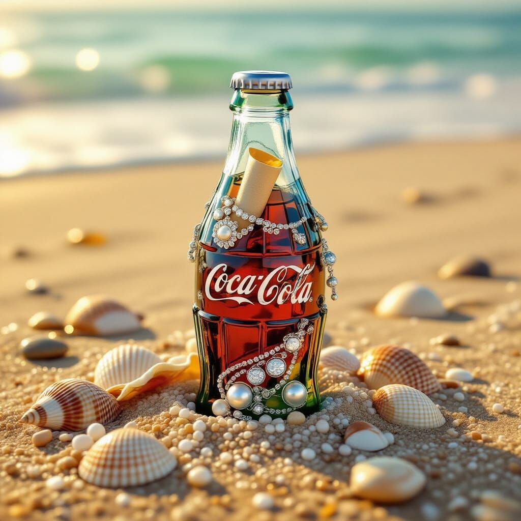 Vintage Coke Bottle with Beach Treasures
