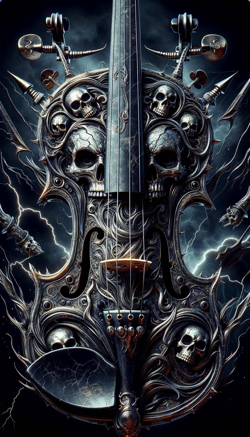 Necromancer's Violin: Skull and Bone Heavy Metal Theme